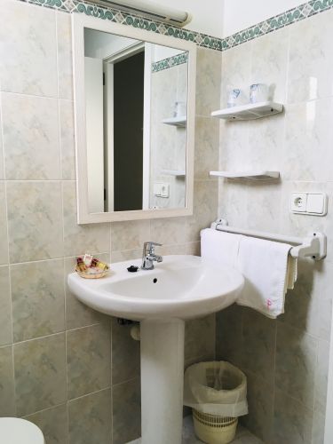 Complete washbasin in single room at Hostal Pitiusa Ibiza